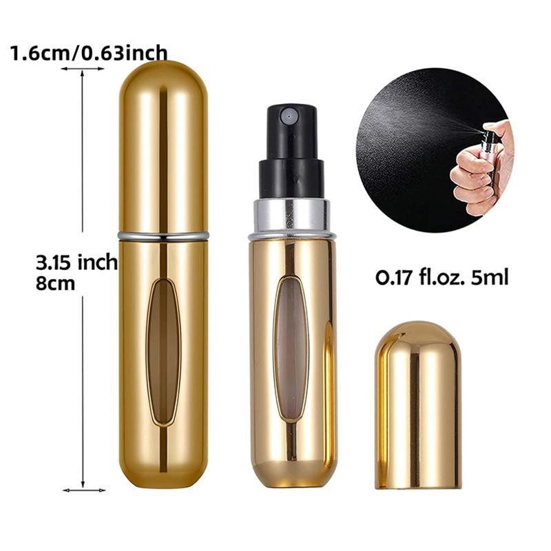 Portable Mini Refillable Perfume Atomizer Bottle (5 Counts), Atomizer Travel Size Spray Bottle, Refillable Perfume Spray Bottle, Home Organizer