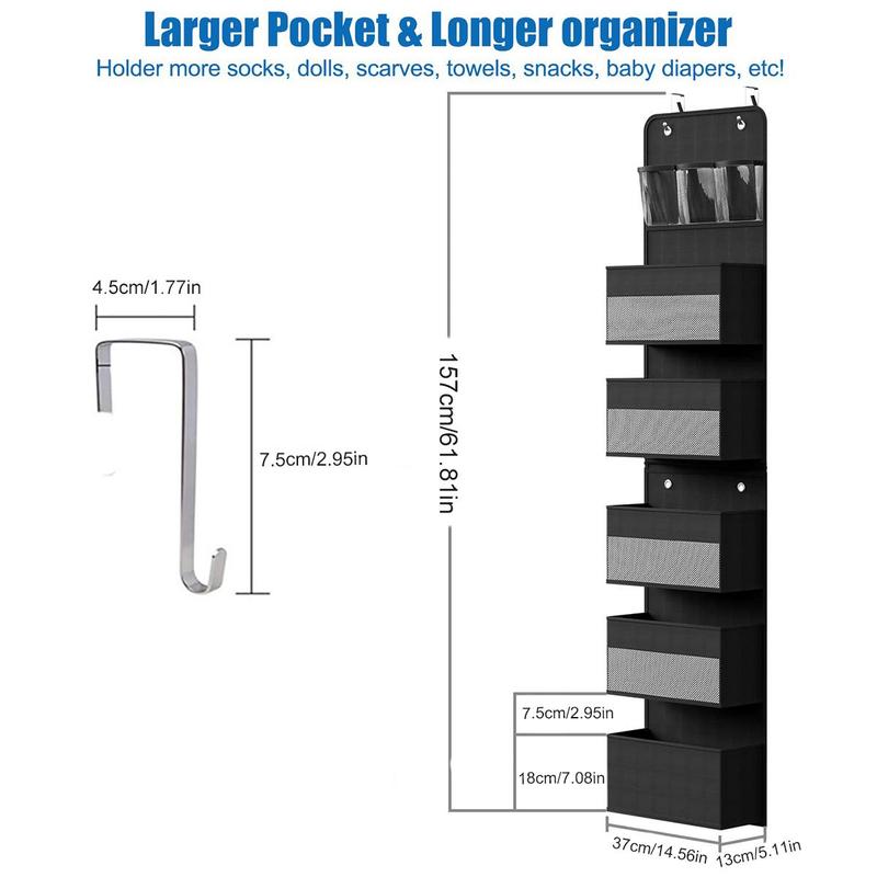 6-layer Hanging Storage Holder, 1 Count Multifunctional Door Back Hanging Storage Organizer, Household Storage Supplies for Home Bedroom Wardrobe Kitchen