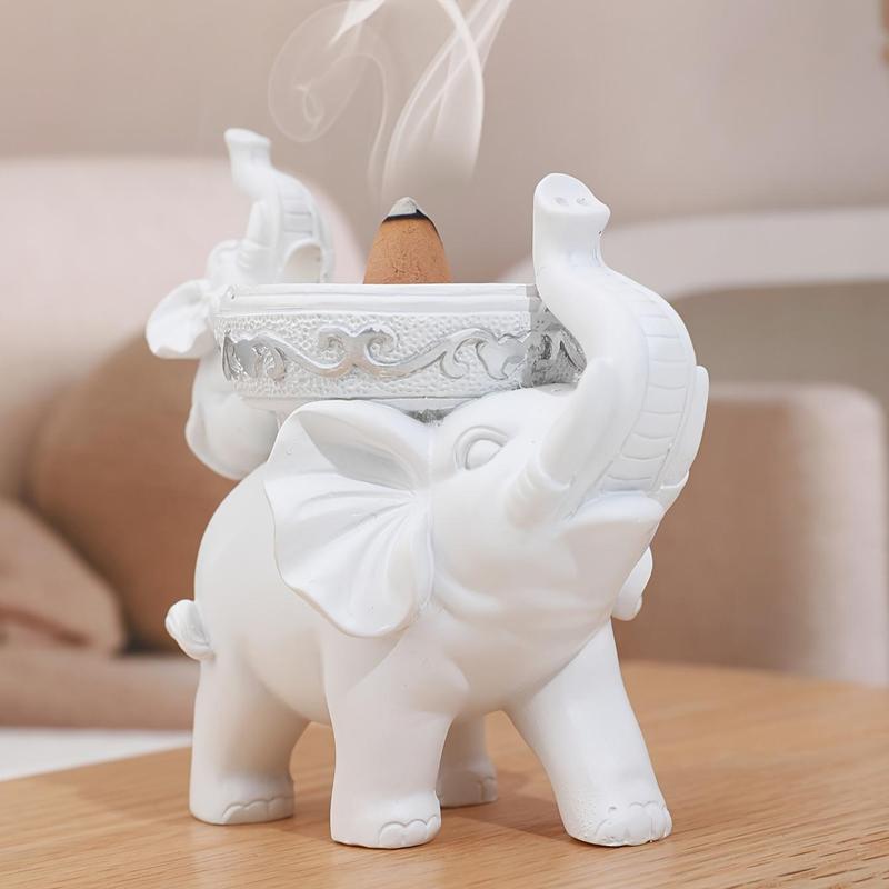 Elephant Design Incense Burner, 1 Count Creative Cute Elephant Design Incense Holder, Desktop Decorative Ornament for Home Office, Home Decor