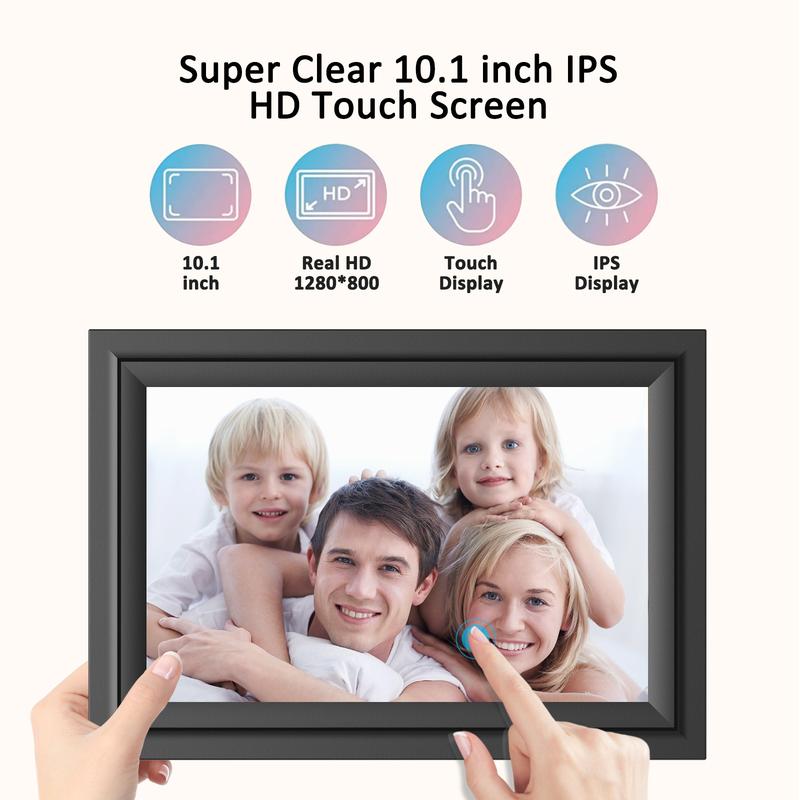 Christmas Newyear Gift Idea， SAMMIX Digital Photo Frame 10.1 Inch WiFi Touch Screen IPS HD Electronic Picture Frame 16GB Storage Slideshow Easy to Share Photos and Video via Uhale APP Christmars Valentine's Day  Thanksgiving Gifts  for family Home Decor