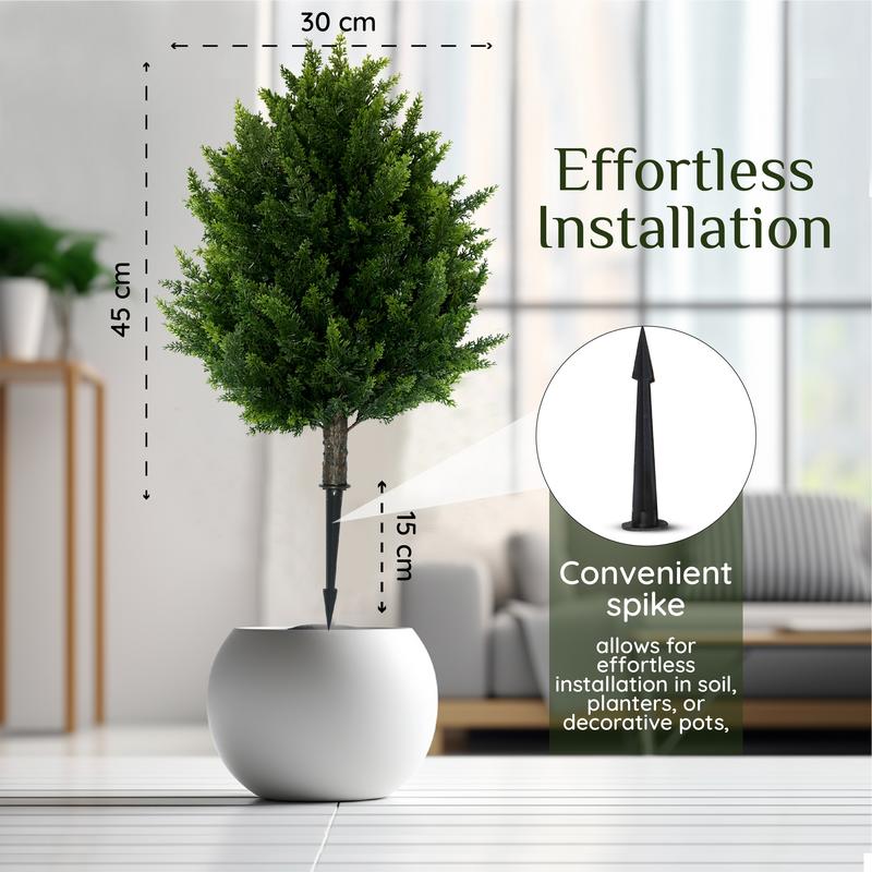 16.5inch Height Artificial Cypress Topiary – Breathe Life & Lushness into Any Space – Lifelike – UV-Resistant Great for Indoors & Outdoor – Set of 2  Decorative Plants Ornaments Fruit Plants