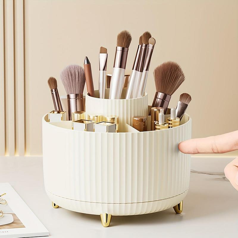 360° Rotatable Makeup Brush Holder, Large Capacity Makeup Brush Storage Box, Desktop Makeup Organizer, Cosmetic Storage Box, Makeup Accessories