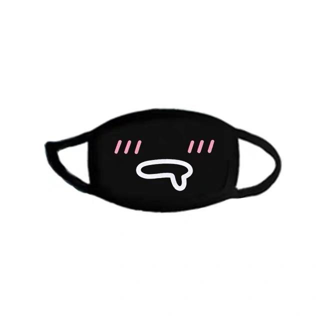 cosplay  Japanese style  cute Print Face Mask Reusable And Washable Black Face Mask For Women Men Breathable Dust Proof Mask With Adjustable Elastic Lanyards