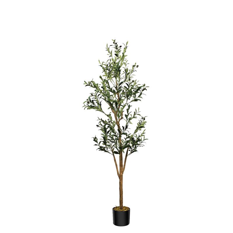 7 FT Artificial Olive Tree - Lifelike Faux Silk Olive Plant with Olive Leaves, Ideal for Home (Living Room, Bedroom, Balcony Corner), Office, and Garden Decor.