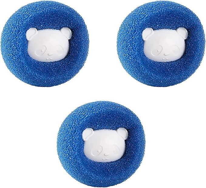 3Pcs Hair Remover for Laundry, Reusable Hair Remover Washing Machine Hair Catcher Laundry Ball Dryer Ball for Clothing Dog Cat Pet Hair Remover (Blue,Orange)