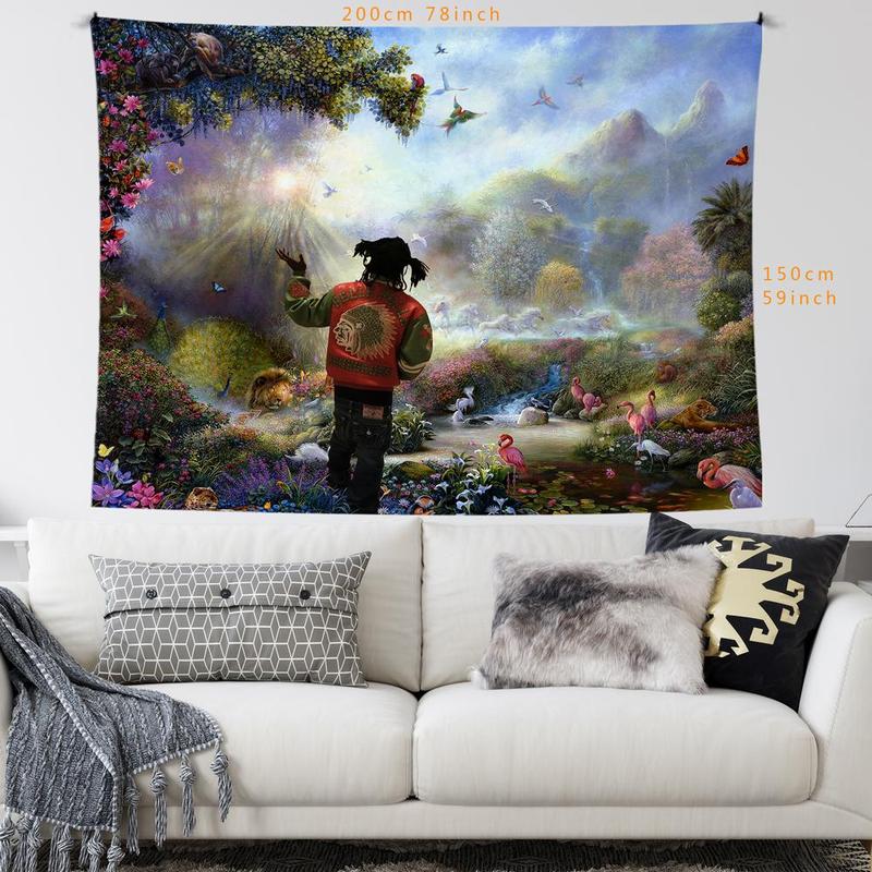 Rapper in The Garden Of Eden Pattern Tapestry, 1 Count Wall Hanging Tapestry for Bedroom Living Room Dormitory Decoration, Wall Decoration, Home Decor