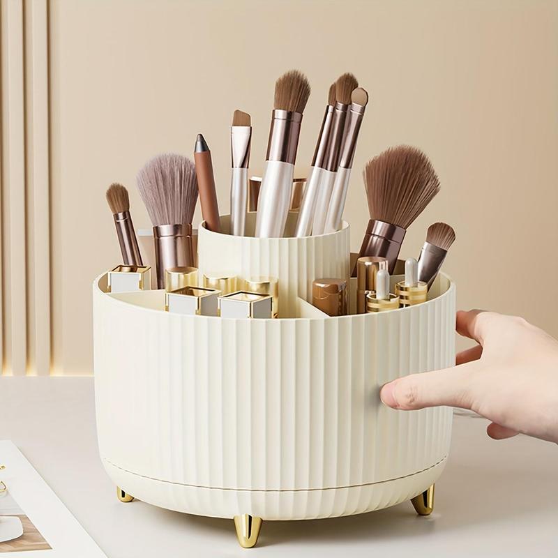 360° Rotatable Makeup Brush Holder, Large Capacity Makeup Brush Storage Box, Desktop Makeup Organizer, Cosmetic Storage Box, Makeup Accessories