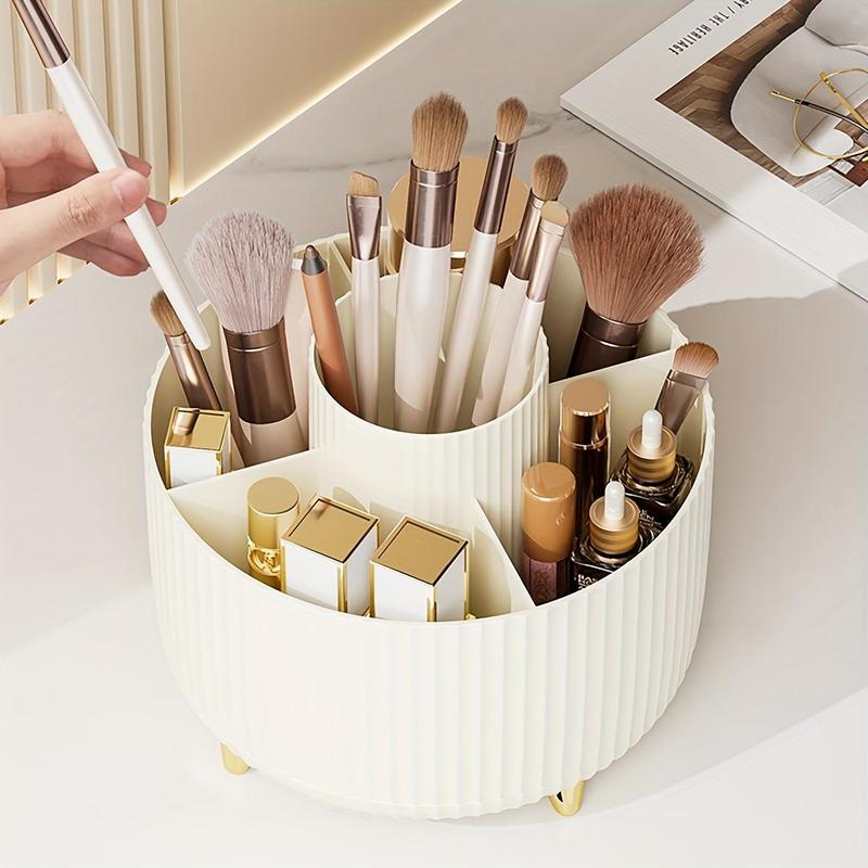 360° Rotatable Makeup Brush Holder, Large Capacity Makeup Brush Storage Box, Desktop Makeup Organizer, Cosmetic Storage Box, Makeup Accessories