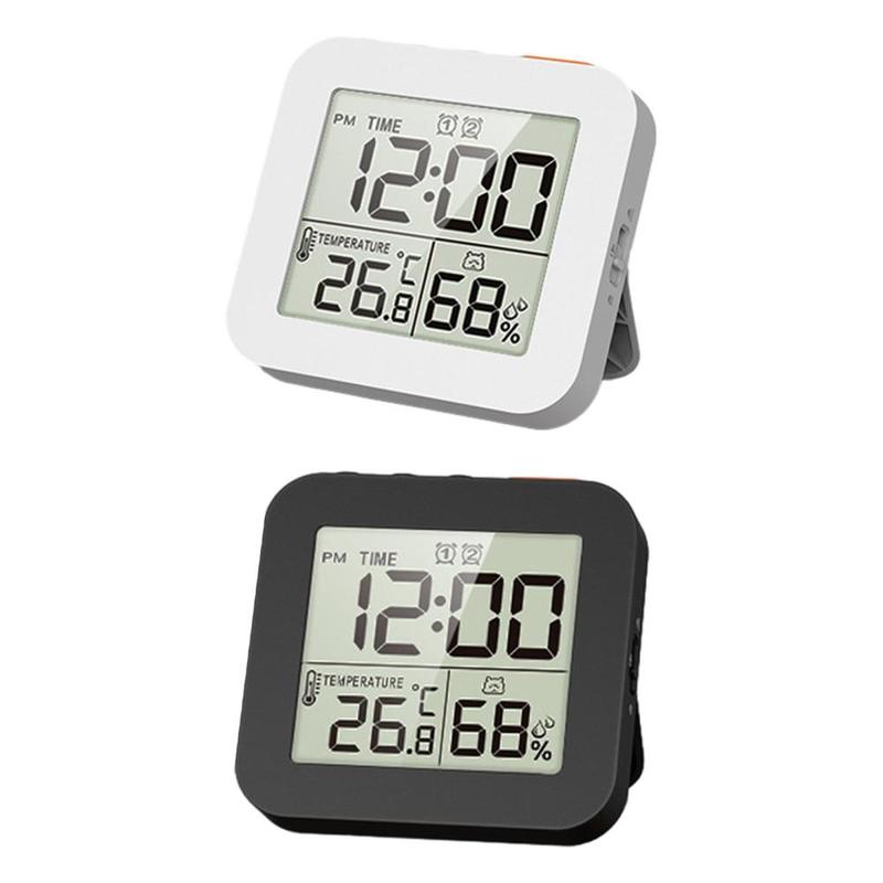 Digital Shower Clock with Timer Thermometer Hygrometer for Water Spray Bathroom Kitchen Wall Clock Decor Decor digital wallclock