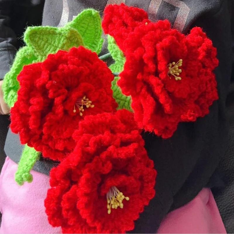 Crochet Peonies flowers decoration Colorful