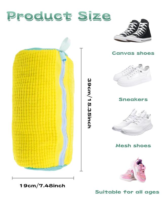 Shoe Washing Bag for Washing Machine, shoe washing machine bag，Laundry Shoe Bag For Washer And Dryer, Reusable Shoe Washing Machine Bag for All Shoe Types And Sizes, Yellow 2pcs