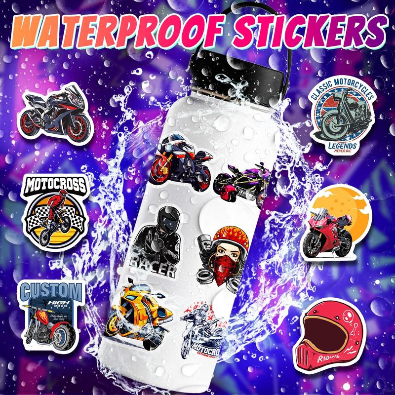 50pcs Motorcycle Series Graffiti Sticker, Waterproof Decorative Sticker For DIY