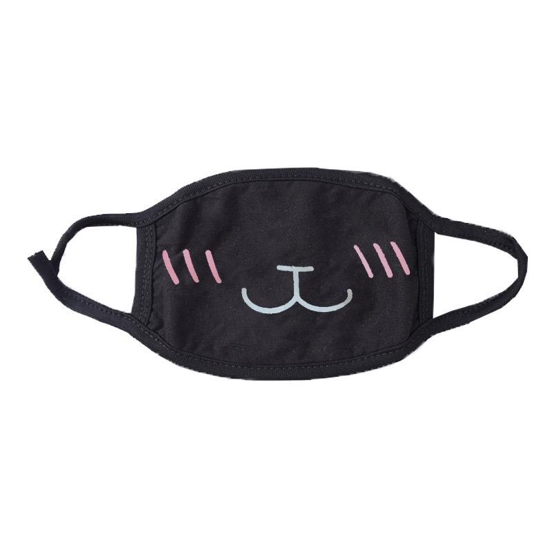 cosplay  Japanese style  cute Print Face Mask Reusable And Washable Black Face Mask For Women Men Breathable Dust Proof Mask With Adjustable Elastic Lanyards