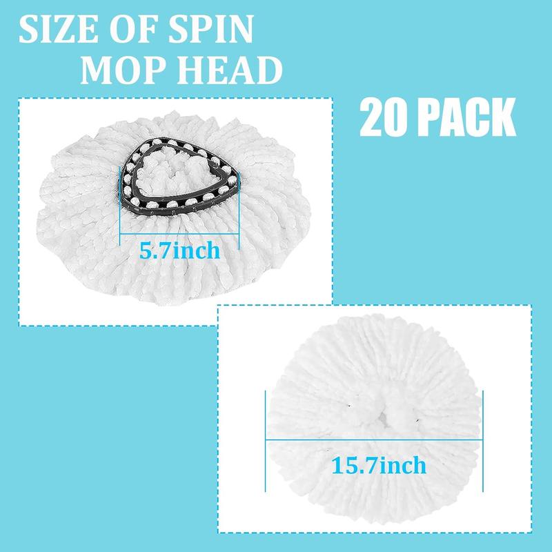 10Pack Spin Mop Replacement Heads, Microfiber Spin Mop Refills for EasyWrin 1-Tank System, 360 Microfiber Replacement Mop Head, Machine Washable Mop Replace Head for Easy Floor Cleaning