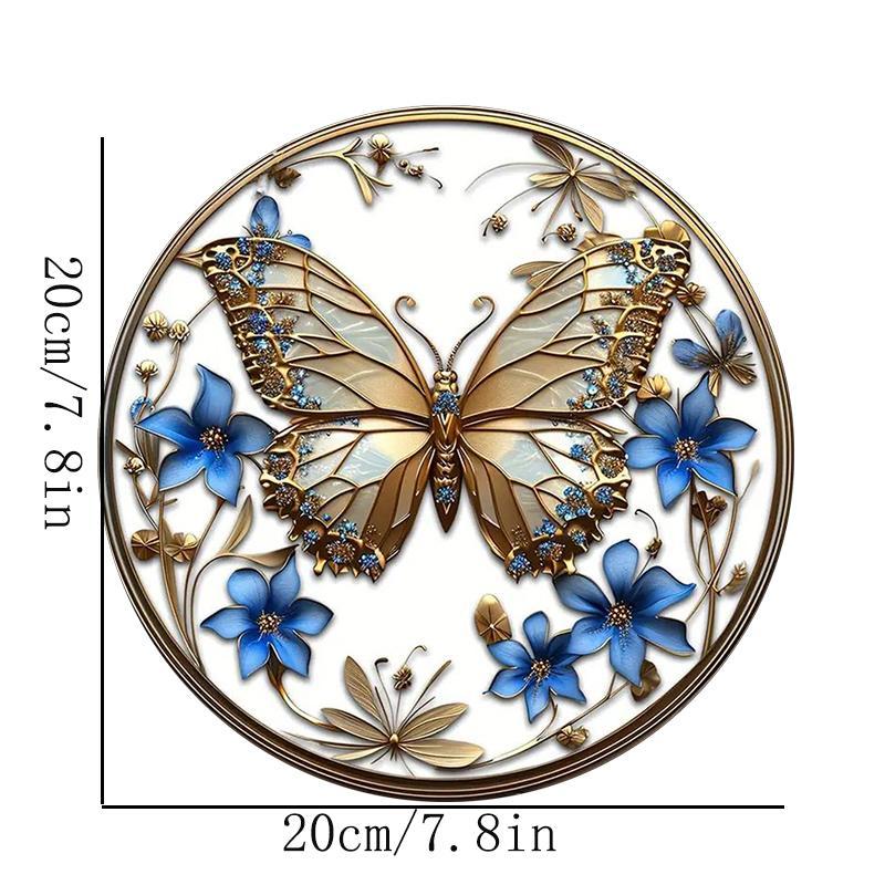 Butterfly Pattern Hanging Decor, 1 Count Exquisite Acrylic Hanging Ornament, Wall Art Decor for Home Office Coffee Shop