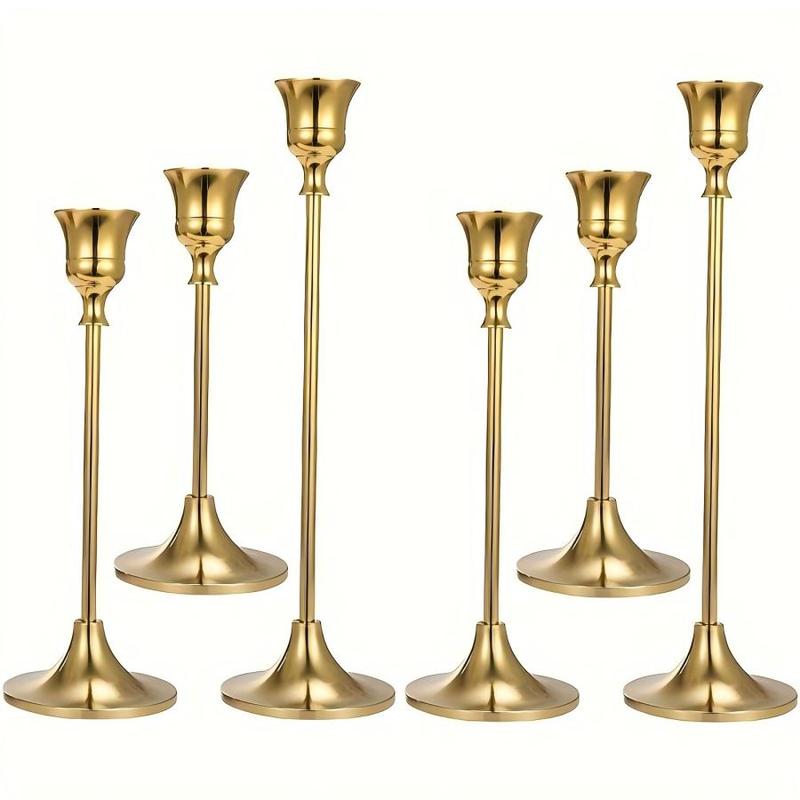 Candle Holder Set, 6 Counts set Modern Simple Candle Stand, Desktop Decoration for Home Living Room Bedroom Dining Room Wedding Party