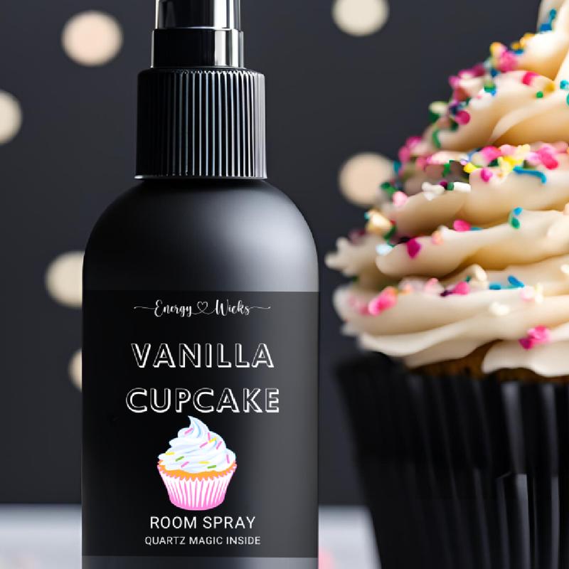 Vanilla Cupcake Room Spray | Quartz Crystals Inside | Air Freshener | Car Air Freshener | Bathroom Spray