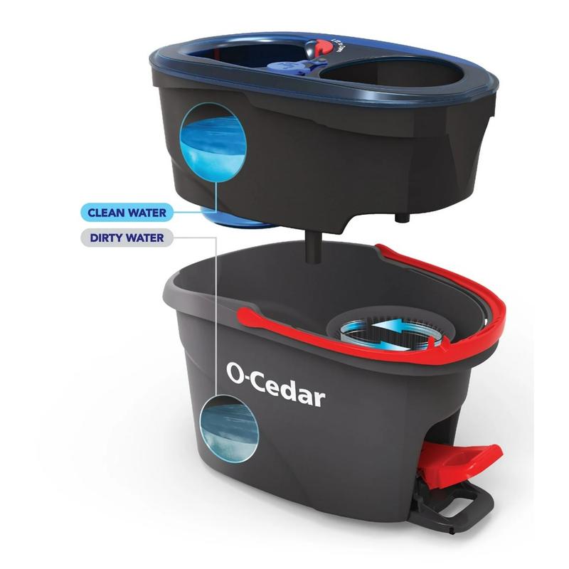 O-Cedar RinseClean Clean Water Spin Mop and Bucket System | Clean with Clean Water | Removes 99% of Bacteria