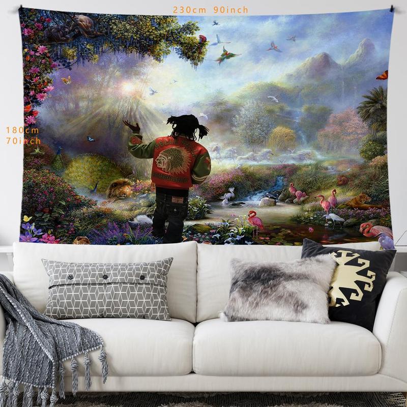 Rapper in The Garden Of Eden Pattern Tapestry, 1 Count Wall Hanging Tapestry for Bedroom Living Room Dormitory Decoration, Wall Decoration, Home Decor