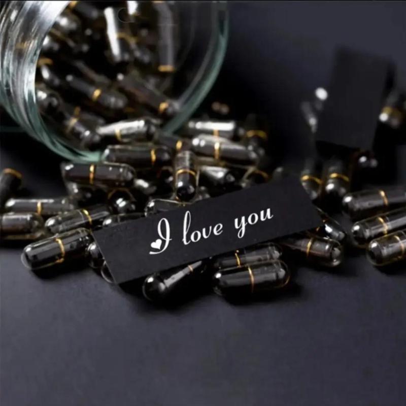 Capsule Letter Message in A Bottle Kit, 100pcs bottle Cute Things Gifts for Girlfriend Boyfriend, Love Letter Paper for Birthday Anniversary