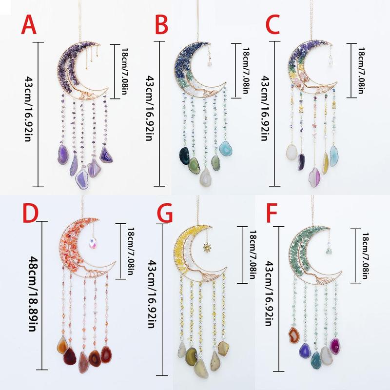 Agate Dream Catcher, 1 Count Colorful Exquisite  Hangable Tree Of Life Dream Catcher, Wall Hanging Dream Catcher Decoration for Home Living Room Courtyard Garden Window