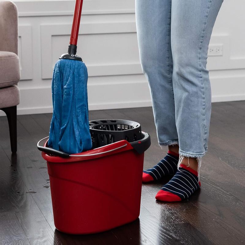 Microfiber Cloth Wet Mop,Blue Red