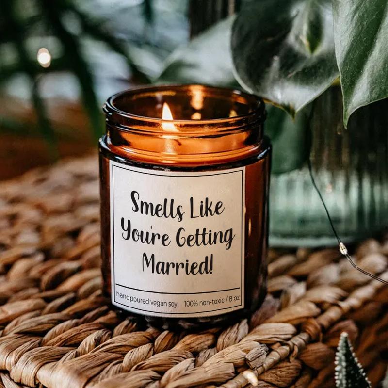 Smells Like You're Getting Married Newly Engaged Gift Engagement Gift Engagement Gifts Bride To Be Gift Funny Candle Funny Candles Organic Candle