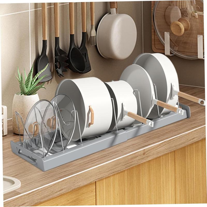 Kitchen Pot Storage Rack, Adjustable Kitchen Pot Lid Storage Rack, Multifunctional Kitchen StorageOrganizer, Farmhouse Summer for Gift, 2024 Kitchen Gadgets