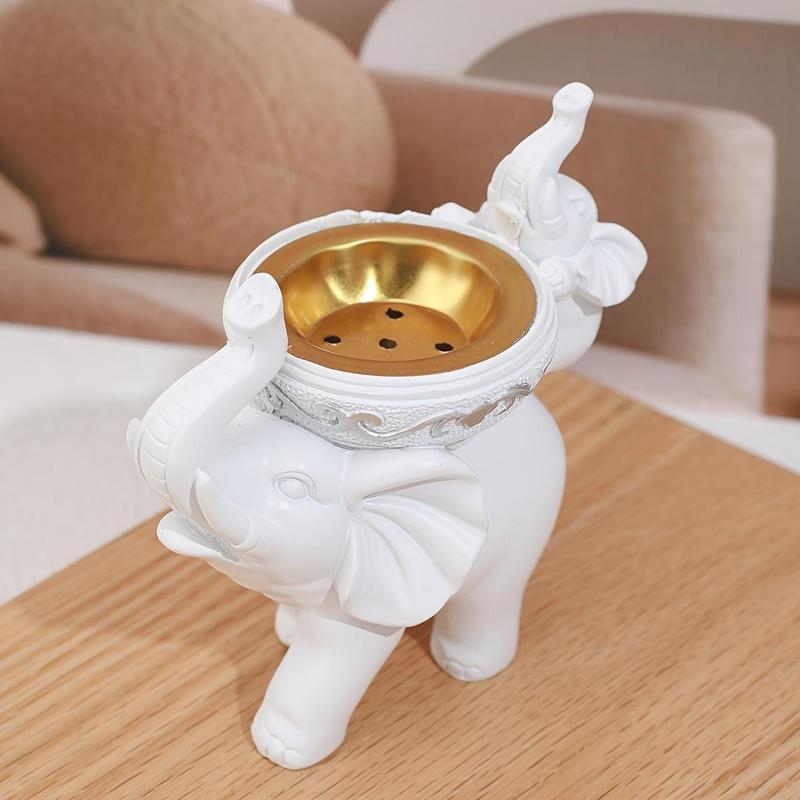 Elephant Design Incense Burner, 1 Count Creative Cute Elephant Design Incense Holder, Desktop Decorative Ornament for Home Office, Home Decor