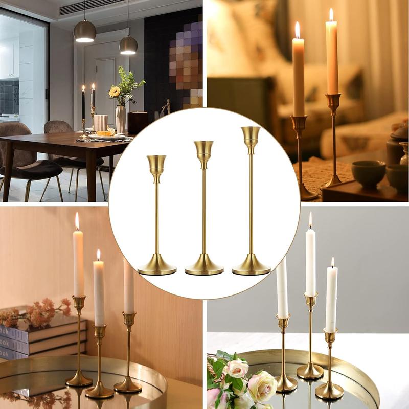 Candle Holder Set, 6 Counts set Modern Simple Candle Stand, Desktop Decoration for Home Living Room Bedroom Dining Room Wedding Party