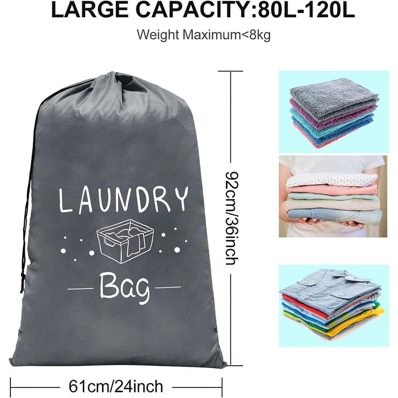 2 Pack Large Travel Laundry Bag, Dirty Clothes Organizer with Drawstring,Heavy Duty Travel Laundry Bags,Easy Fit a Laundry Hamper Travel Essentials