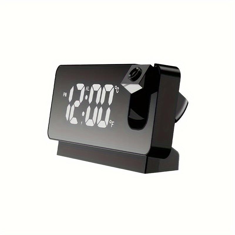 2024 NEW Projection Alarm Clock, Digital Wall Clock, Bedroom Digital Clock for Heavy Sleepers, 180° Projector Dimmer USB Plug Bedroom Ceiling Projection Clock