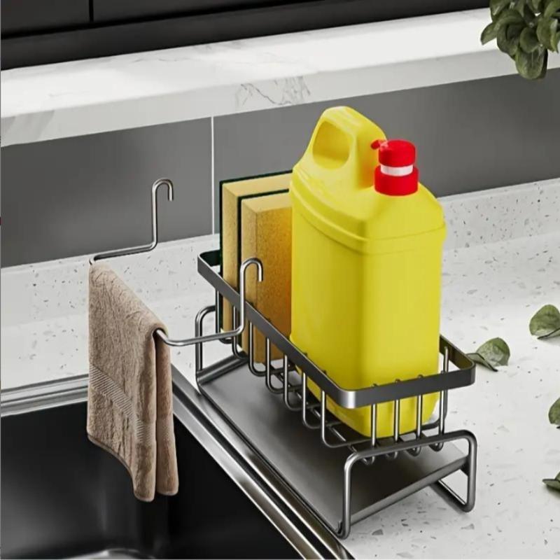 Kitchen Sink Drain Rack, 1 Count Stainless Steel Kitchen Sink Drain Storage Rack, Multifunctional Storage Rack, Household Kitchen Storage Tool