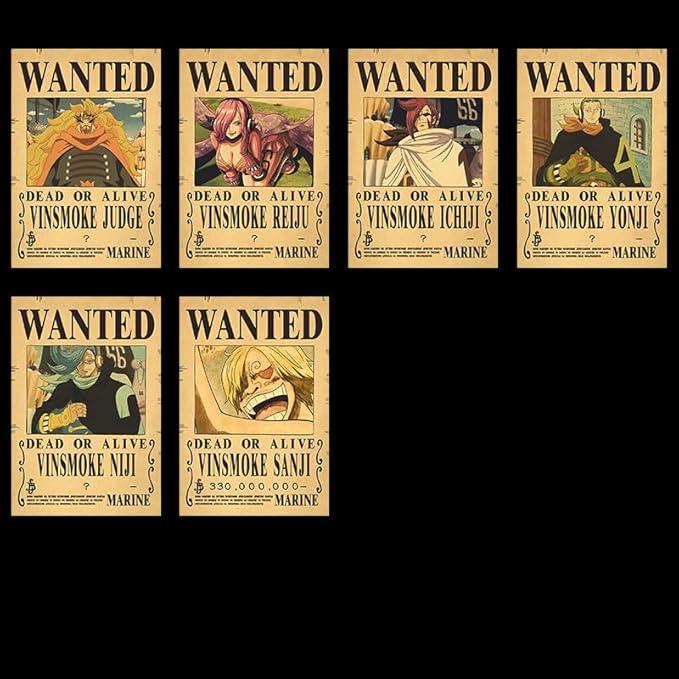 wanted bounty poster Luffy Zoro kraft paper dormitory retro dormitory photo wall paper sticker