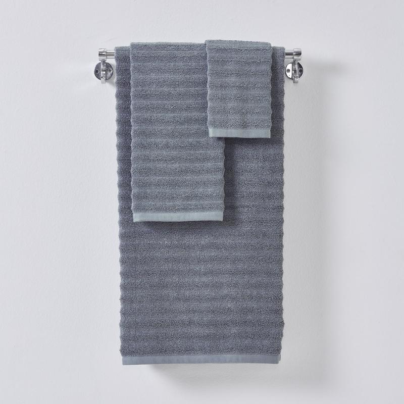 Mainstays Performance Textured 6-Piece Bath Towel Set, Grey No Brand Hand Lint