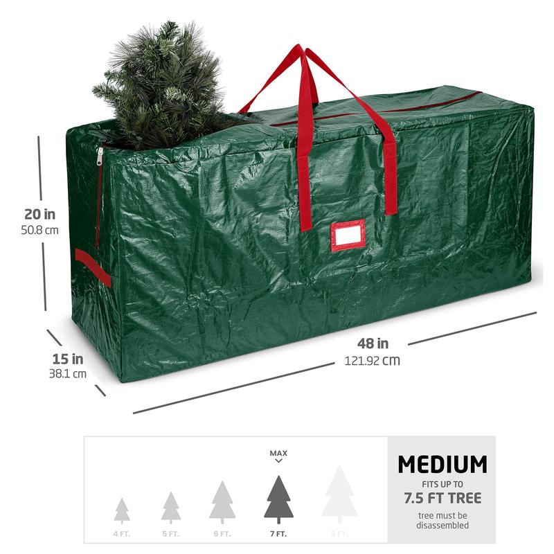 Large Capacity Christmas Tree Storage Bag, 1 Count Foldable Xmas Tree Storage Organizer with Handle, Holiday Tree Storage Bag for Home Dormitory Office Outdoor