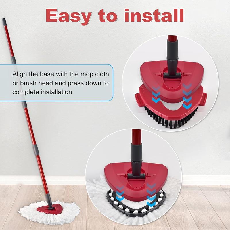 Spin Mop Replacement  Compatible with Ocedar EasyWring 1 Tank System, 2 Microfiber Mop Refills Mop Replace , 4-Section Sturdy Iron 30-58in Mop Handle, 1 Base and 1 Scrubber Mop  Combo Set