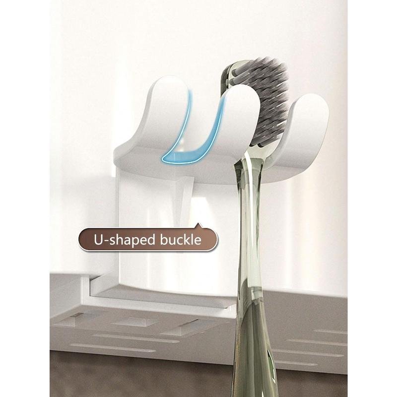 1pc Wall Mounted Toothbrush Storage Box, Modern Multifunction Toothbrush Holder For Bathroom