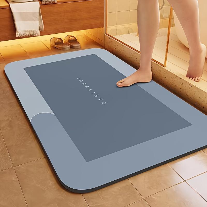 1pc Super Absorbent Diatomite Bath Mat - Quick Dry, Non-slip and Water-absorbing Floor Mat, Soft and Comfortable Bathroom Mat, Suitable for Bathroom, Shower, Laundry Room, Bedroom, Living Room, Doorstep Mat, Kitchen Floor Mat