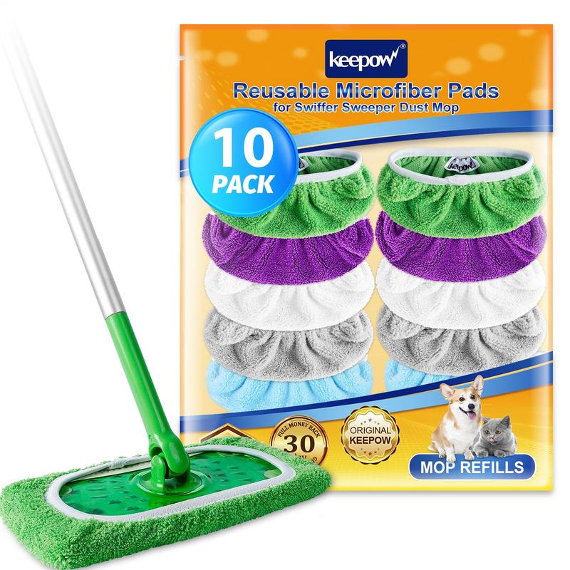 KEEPOW 5701M Green Cotton Pads for All 10 Inches Flat Mop(mop is not include)