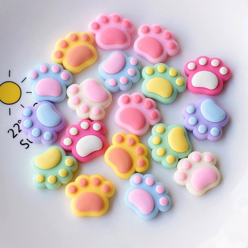 Cute Cat Paw Design Refrigerator Magnet, 7 Counts set Colorful Lovely Paw Shaped Fridge Magnet, Decorative Magnet for Kitchen Office Whiteboard