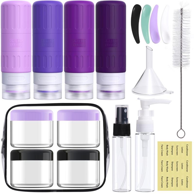 Travel Toiletry Bottle Set, 18pcs set Portable Travel Container Set, Leak Proof Silicone Toiletry Storage Container, Portable Travel Essentials