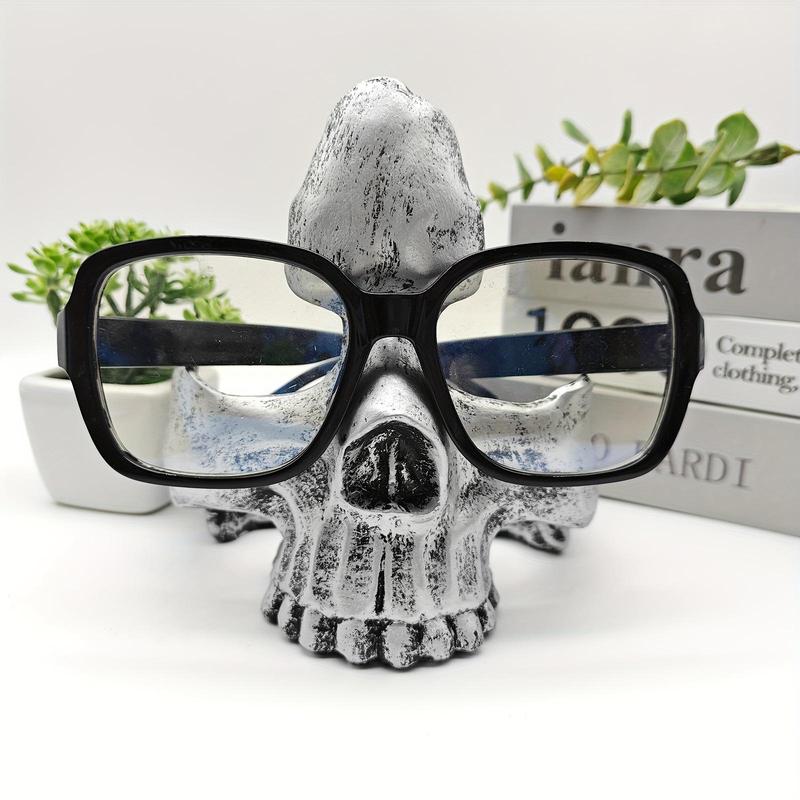 Room Decor Skull Design Eyeglasses Holder without Glasses, 1 Count Creative Resin Desktop Storage Tray, Home Decoration Ornament, Summer Gift Ideas