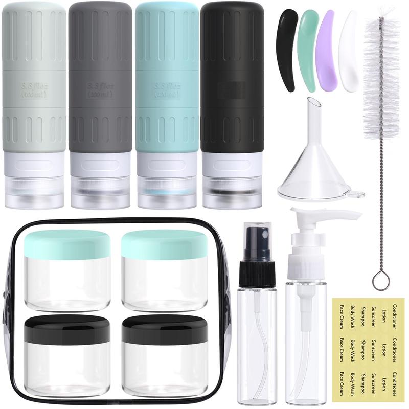 Travel Toiletry Bottle Set, 18pcs set Portable Travel Container Set, Leak Proof Silicone Toiletry Storage Container, Portable Travel Essentials