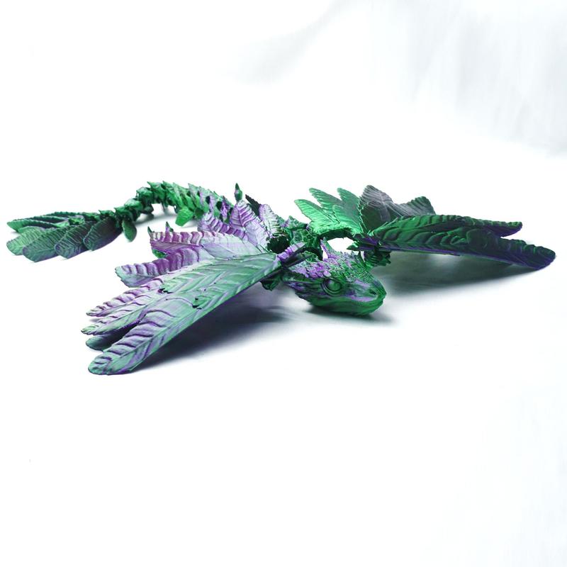 3D Printed Dragon Figurine, 1 Count Colorful Lifelike Creative Desktop Decoration, Unique 3D Printed Dragon for Collectors & Fantasy Lovers