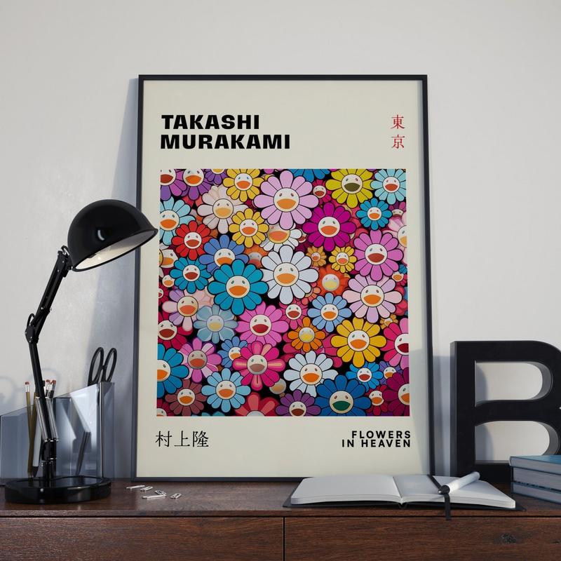 Takashi Murakami Flower Print, Murakami Smile Flower Poster, Flower Art Print, Murakami Poster, Takashi Murakami Poster, Flowers in Heaven