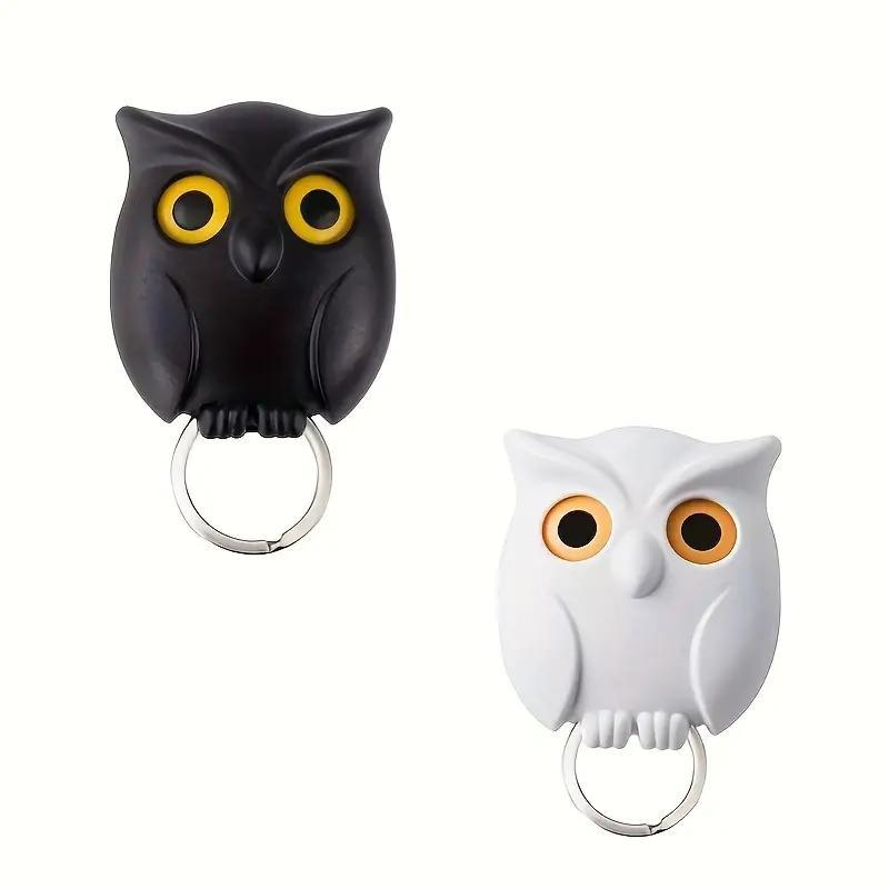 Owl Design Key Hook, 1 Count Cute Owl Key Holder, Magnetic Night Owl Key Hook, Wall Mounted Key Hook, Home Storage Hook for Home Office