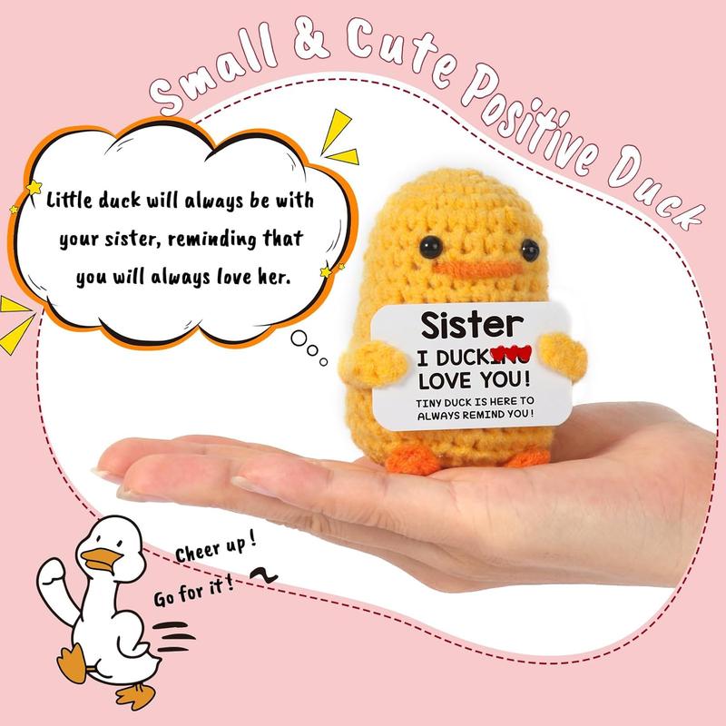 Sister Birthday Handmade Funny Cute Small Duck for Sisters Sis Big Little Sister From Sister Birthday Christmas Stocking Stuffers  Valentine's Day Gift