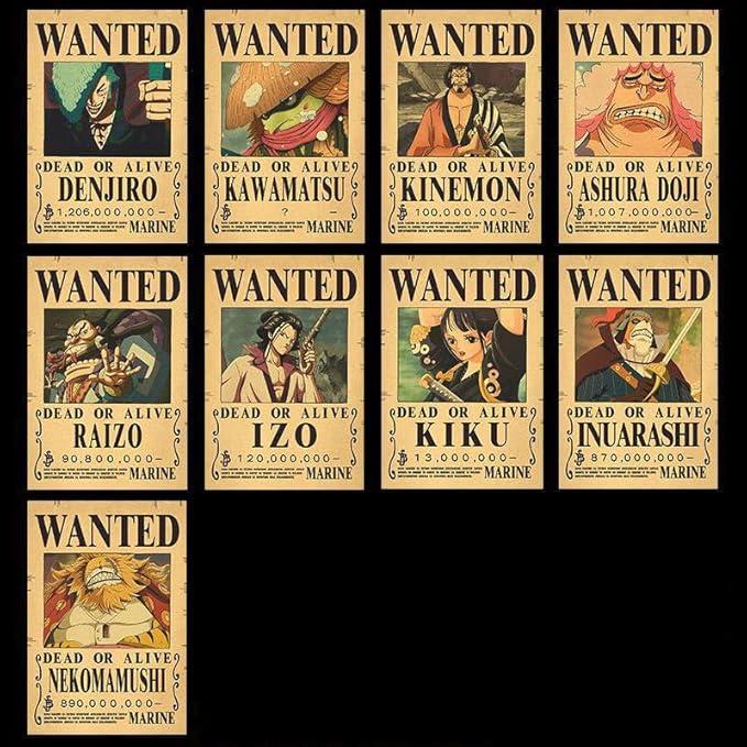 wanted bounty poster Luffy Zoro kraft paper dormitory retro dormitory photo wall paper sticker