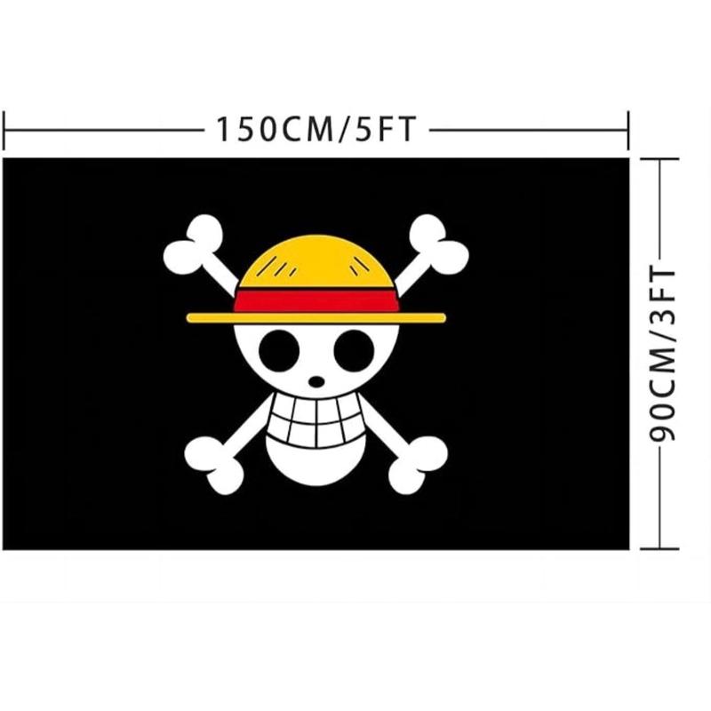 Luffy Flag Banner Anime Room Decor, One Piece, Straw Hat Pirates, Hanging Pack Adventure Wall